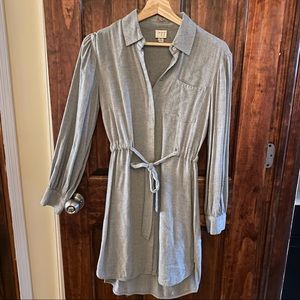 Flannel long sleeve shirtdress